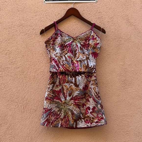 Sequin Floral Two Piece Skirt + Camisole - Picture 1 of 16